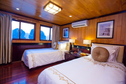 Twin Cabin on Aphrodite Cruises Halong Bay, Vietnam Aphrodite Cruises Halong Bay, Vietnam