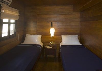 Twin Cabin on Bassac Boat Cabin on Bassac Boat