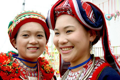 Hmong women in Mai Chau, Hoa Binh, Vietnam