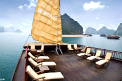 Halong Valentine Cruise sun deck, Vietnam Valentine Cruises Halong Bay Vietnam